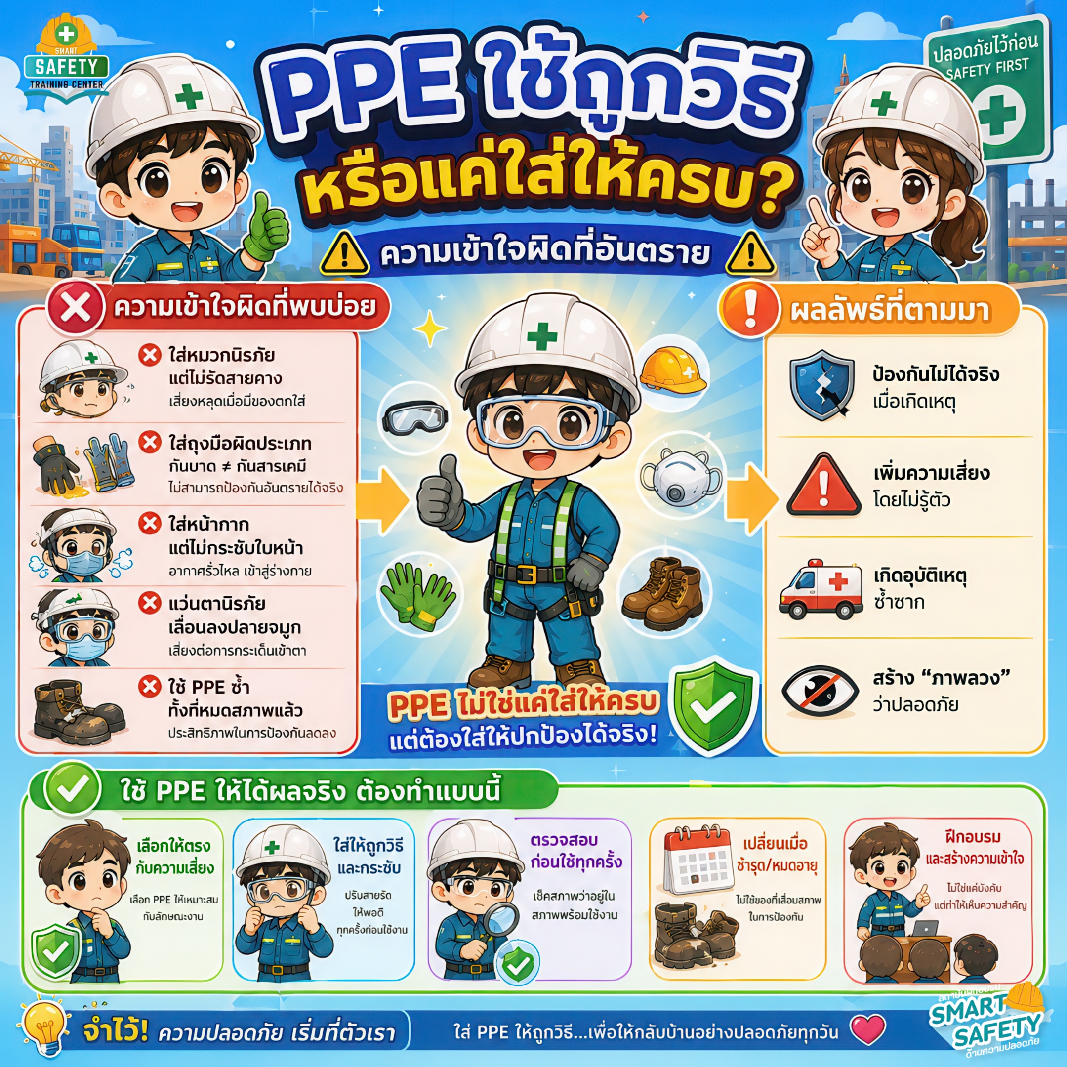 PPE ใช้ถูกวิธีหรือใส่ให้ครบ